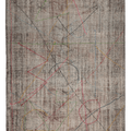 Vintage Manisa Turkish Area Rug 6x9 ft — Brown Distressed
