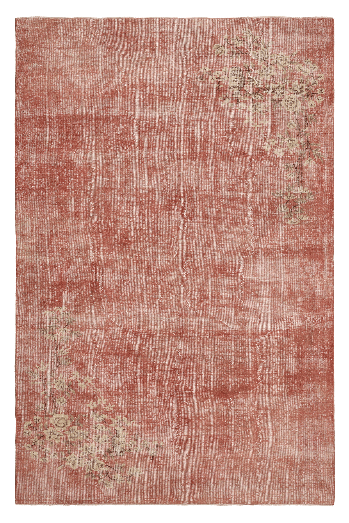 Vintage Isparta Turkish Area Rug 6x10 ft — Red Floral