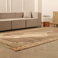 Vintage Kars Turkish Area Rug 6x10 ft — Brown & Beige Geometric