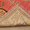 Vintage Isparta Turkish Area Rug 5x8 ft — Pink & Yellow Floral