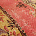 Vintage Isparta Turkish Area Rug 5x8 ft — Pink & Yellow Floral
