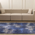 Vintage Isparta Turkish Area Rug 5x8 ft — Blue Overdyed (No. 40922)