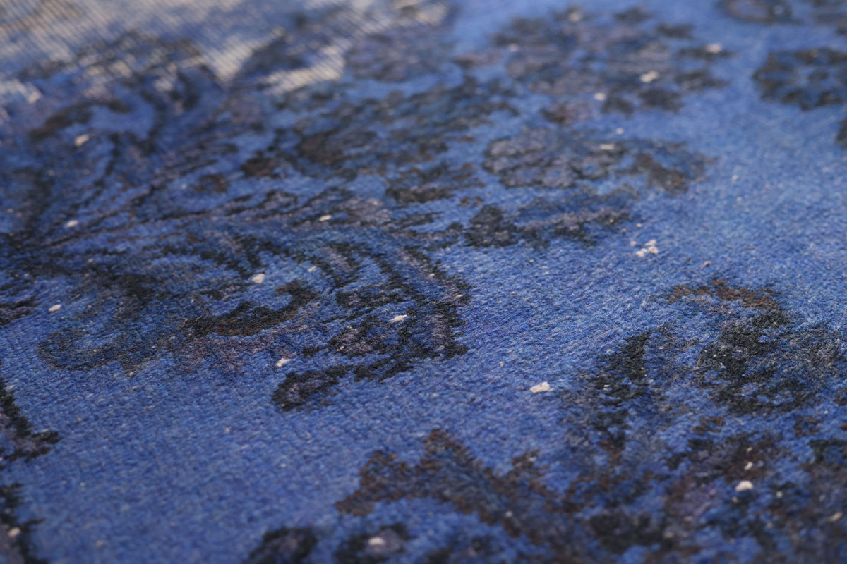 Vintage Isparta Turkish Area Rug 5x8 ft — Blue Overdyed (No. 40922)