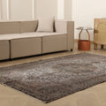 Vintage Isparta Turkish Area Rug 5x8 ft — Gray Floral (No. 40923)