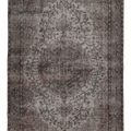 Vintage Isparta Turkish Area Rug 5x8 ft — Gray Floral (No. 40923)