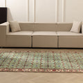 Vintage Isparta Turkish Area Rug 5x8 ft — Green Floral (No. 40926)