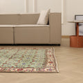 Vintage Isparta Turkish Area Rug 5x8 ft — Green Floral (No. 40926)