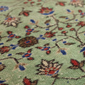 Vintage Isparta Turkish Area Rug 5x8 ft — Green Floral (No. 40926)