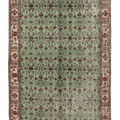 Vintage Isparta Turkish Area Rug 5x8 ft — Green Floral (No. 40926)
