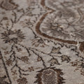 Vintage Isparta Turkish Area Rug 5x8 ft — Gray Floral (No. 40927)