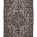 Vintage Isparta Turkish Area Rug 5x8 ft — Gray Floral (No. 40927)