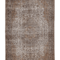 Vintage Isparta Turkish Area Rug 5x10 ft — Brown & Beige Floral