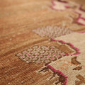 Vintage Kars Turkish Area Rug 6x7 ft — Brown & Beige Geometric