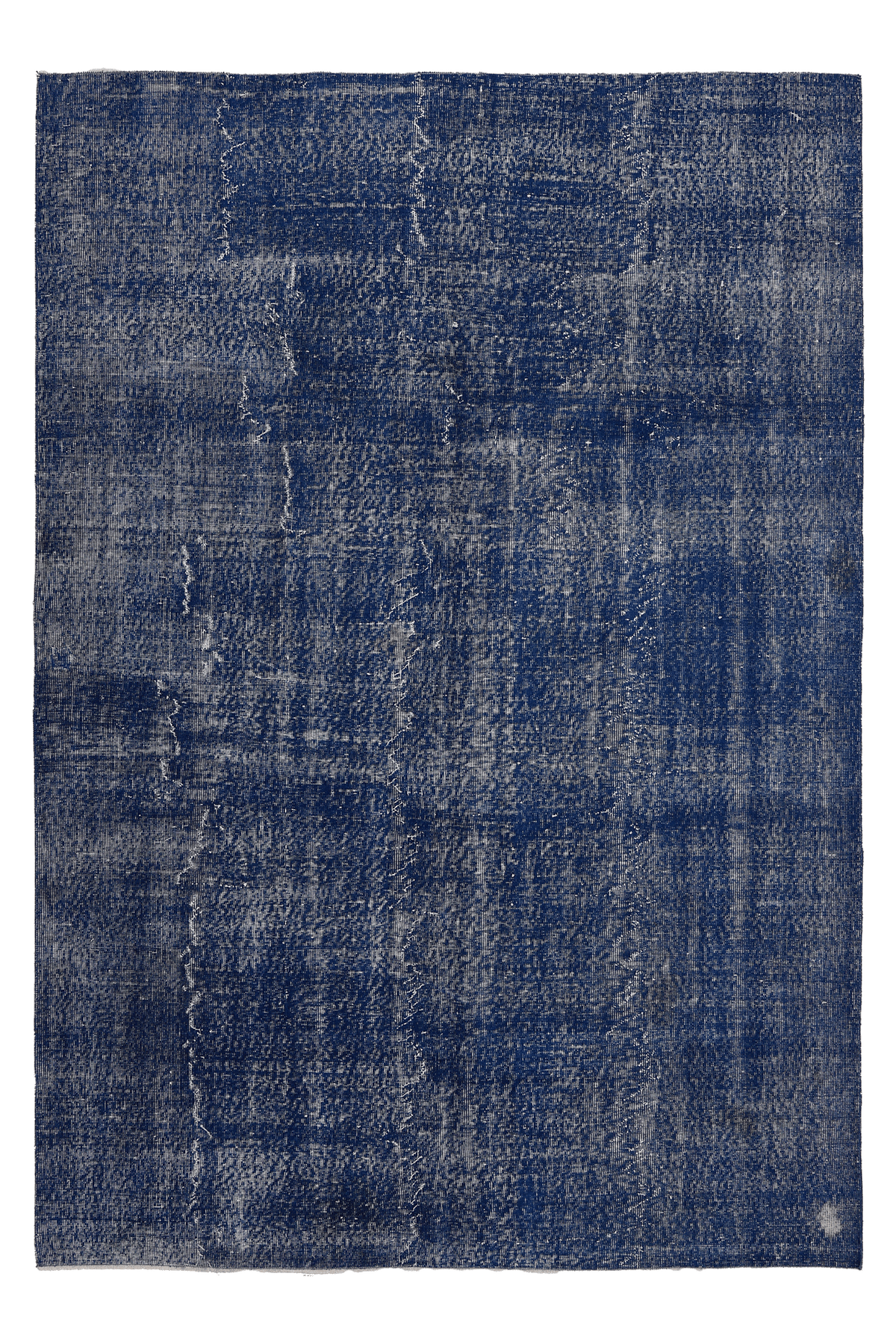 Vintage Isparta Turkish Area Rug 6x9 ft — Blue Overdyed (No. 40956)