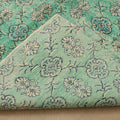 Vintage Isparta Turkish Area Rug 5x9 ft — Green Floral