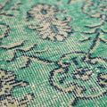 Vintage Isparta Turkish Area Rug 5x9 ft — Green Floral