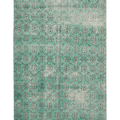 Vintage Isparta Turkish Area Rug 5x9 ft — Green Floral