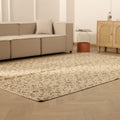 Vintage Isparta Turkish Area Rug 6x10 ft — Brown & Beige Floral (No. 40960)