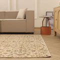 Vintage Isparta Turkish Area Rug 6x10 ft — Brown & Beige Floral (No. 40960)
