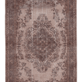 Vintage Isparta Turkish Area Rug 5x9 ft — Brown Floral