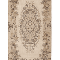 Vintage Isparta Turkish Runner Rug 3x6 ft — Beige & Brown Floral