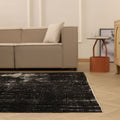 Vintage Isparta Turkish Area Rug 7x10 ft — Black Overdyed