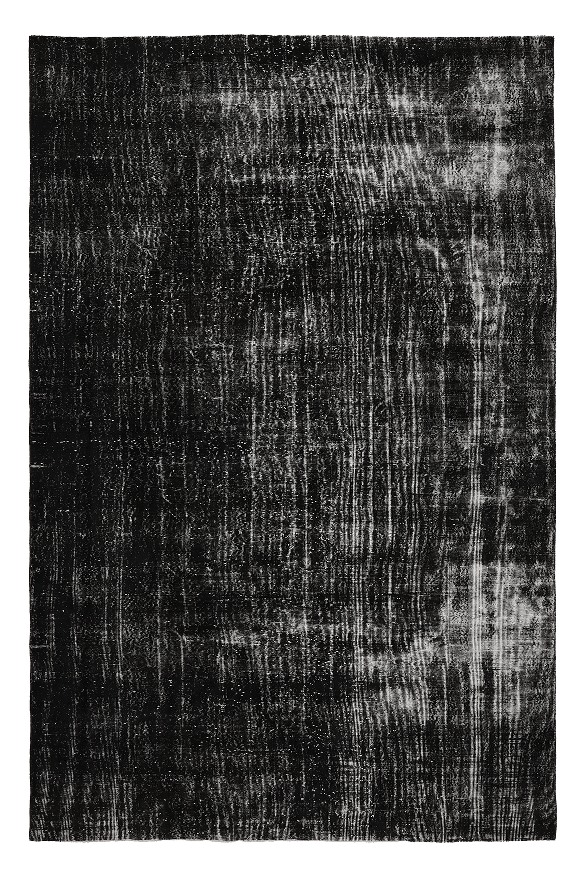 Vintage Isparta Turkish Area Rug 7x10 ft — Black Overdyed