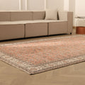 Vintage Isparta Turkish Area Rug 6x10 ft — Orange & Brown Floral