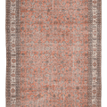 Vintage Isparta Turkish Area Rug 6x10 ft — Orange & Brown Floral