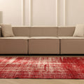 Vintage Manisa Turkish Area Rug 6x9 ft — Red Overdyed