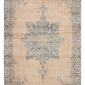Vintage Isparta Turkish Area Rug 6x10 ft — Beige & Blue Floral (No. 41433)