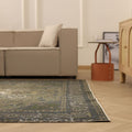 Vintage Isparta Turkish Area Rug 6x9 ft — Green & Gray Overdyed