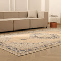Vintage Isparta Turkish Area Rug 6x10 ft — Beige & Brown Floral (No. 41437)