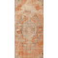 Vintage Isparta Turkish Runner Rug 3x9 ft — Orange & Beige Floral