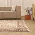 Vintage Isparta Turkish Area Rug 6x10 ft — Beige & Brown Floral (No. 41464)