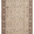 Vintage Isparta Turkish Area Rug 6x10 ft — Beige & Brown Floral (No. 41464)