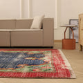 Vintage Isparta Turkish Area Rug 7x11 ft — Blue & Green Overdyed