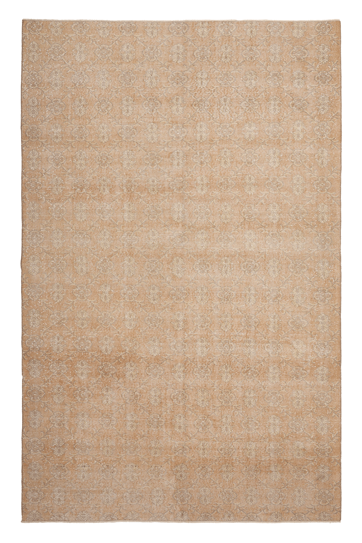 Vintage Isparta Turkish Area Rug 6x7 ft — Orange Floral