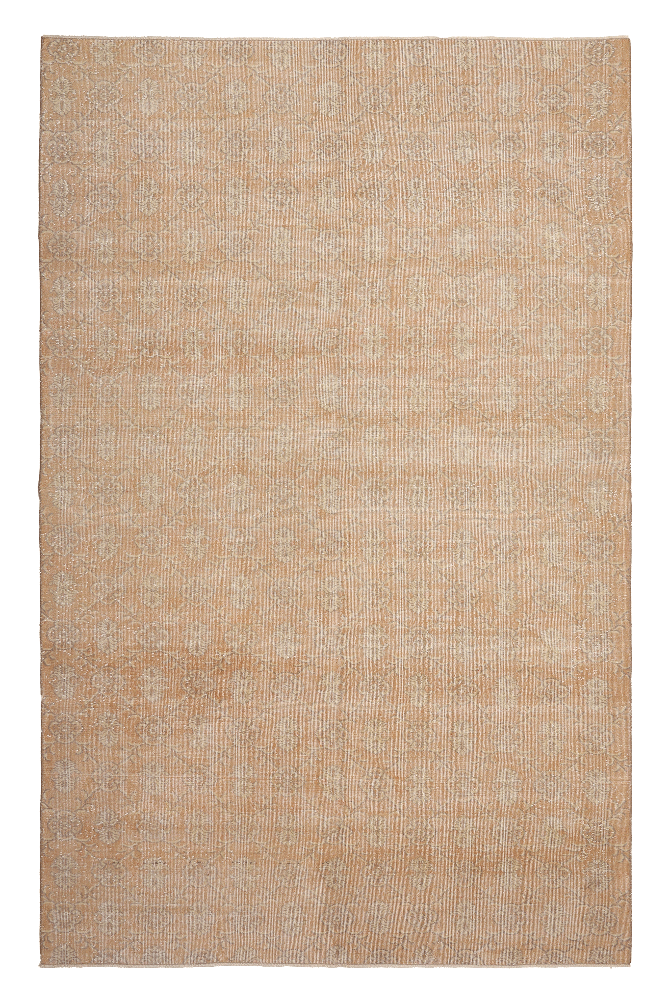 Vintage Isparta Turkish Area Rug 6x7 ft — Orange Floral