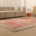 Vintage Isparta Turkish Area Rug 6x9 ft — Red Floral