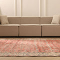 Vintage Isparta Turkish Area Rug 6x9 ft — Red Floral