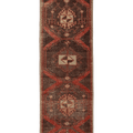 Vintage Malatya Turkish Runner Rug 3x10 ft — Brown & Red Geometric