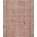 Vintage Isparta Turkish Area Rug 6x9 ft — Red & Beige Floral
