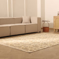 Vintage Isparta Turkish Area Rug 6x9 ft — Beige & Brown Floral