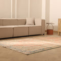 Vintage Manisa Turkish Area Rug 6x10 ft — Orange & Beige Floral