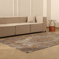 Vintage Isparta Turkish Area Rug 5x8 ft — Gray & Brown Distressed