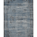 Vintage Manisa Turkish Area Rug 6x10 ft — Blue & Gray Floral