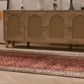 Vintage Kayseri Turkish Area Rug 4x7 ft — Red Floral