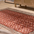 Vintage Kayseri Turkish Area Rug 4x7 ft — Red Floral