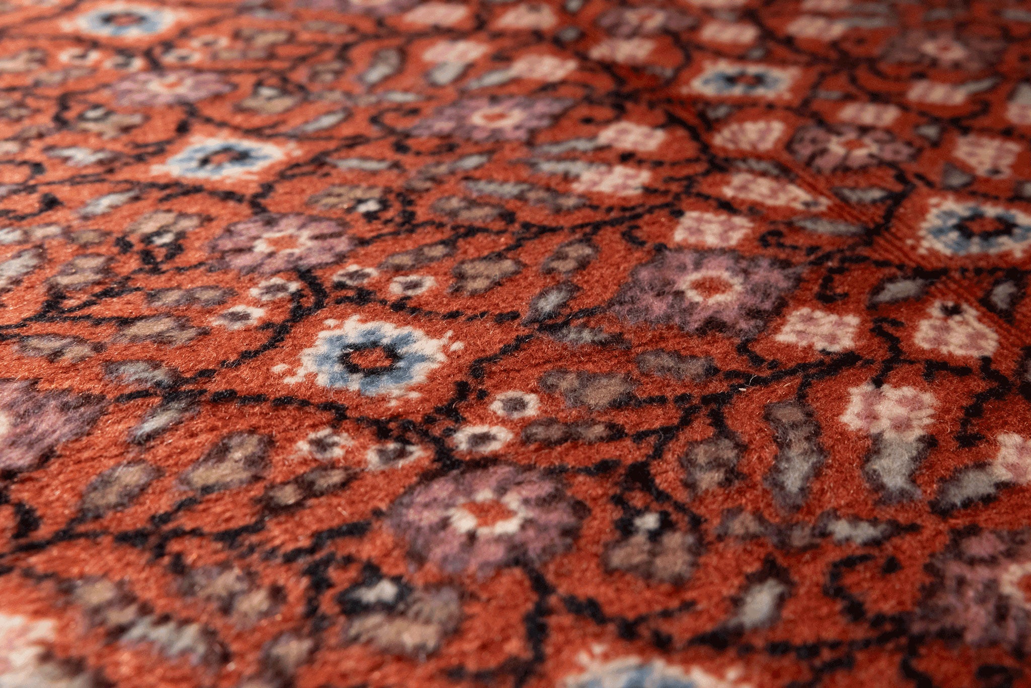 Vintage Kayseri Turkish Area Rug 4x7 ft — Red Floral